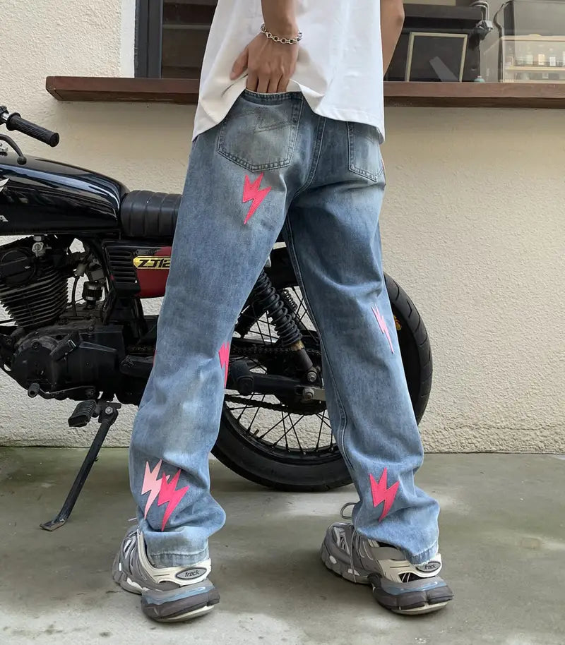 Pink Lightning Relaxed Jeans