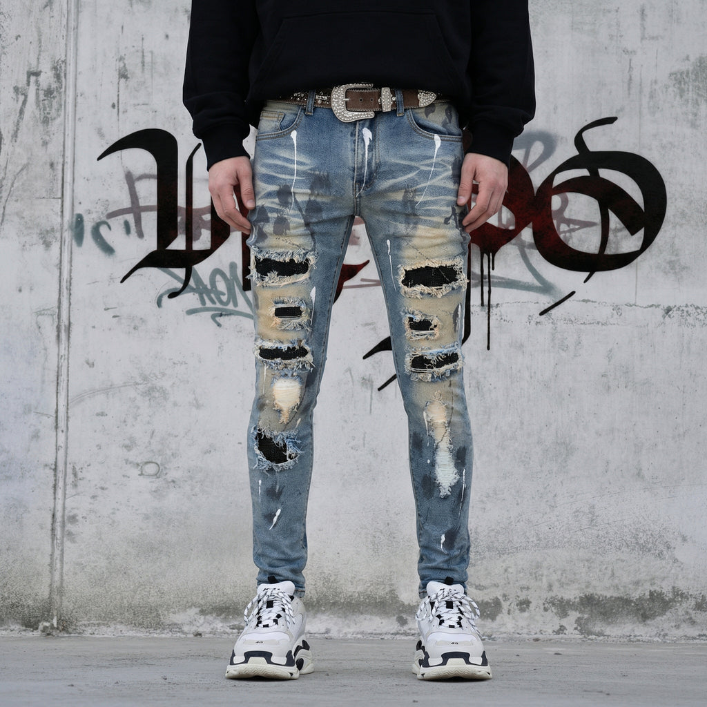 Black Diamond Painted Slim Fit Jeans