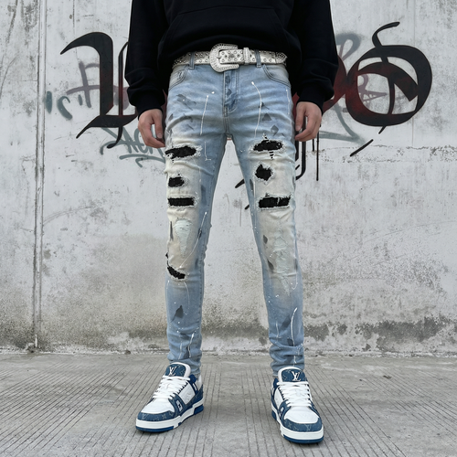 Black Diamond Painted Skinny Jeans