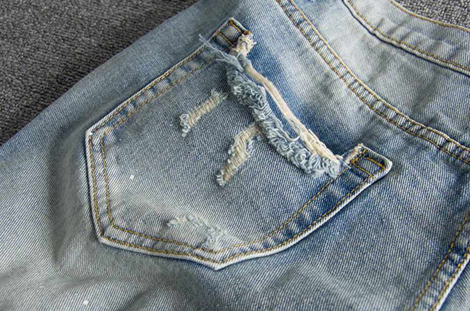 Ripped Blue Jorts